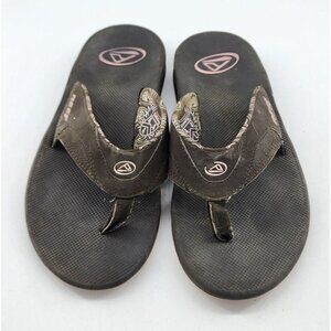 Vtg 2004 Reef Fanning Women's Thong Flip Flop Sandals Bottle Opener Bottom Sz 9